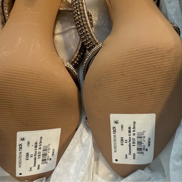 STEVE MADDEN Gold Embellished Women's Heels - Picture 2 of 4